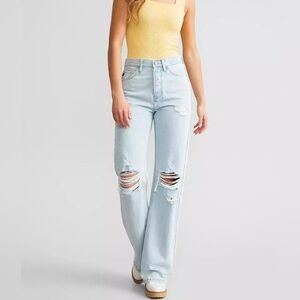 KanCan Light Blue High Rise 90s Flare